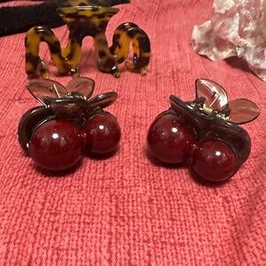 Cherry Red 2 of hair clips